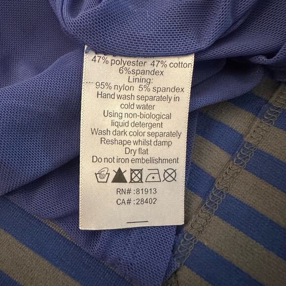 Plenty by Tracy Reese blue & gray striped pencil skirt size 0 - Picture 7 of 11